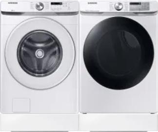 Side by Side Washer & Dryer Set on Risers