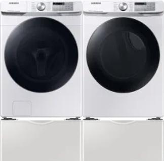 Side by Side Washer & Dryer Set on Pedestals