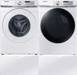 Side by Side Washer & Dryer Set on Pedestals