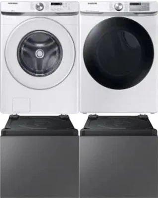 Side by Side Washer & Dryer Set on Pedestals