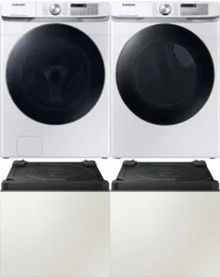 Side by Side Washer & Dryer Set on Pedestals