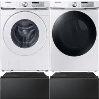 Side by Side Washer & Dryer Set on Pedestals