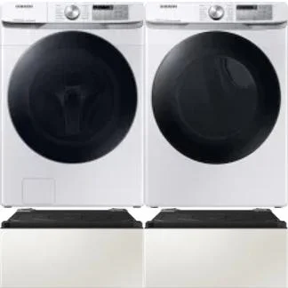 Side by Side Washer & Dryer Set on Pedestals