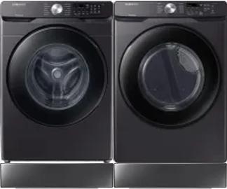 Side by Side Washer & Dryer Set on Risers