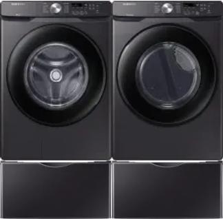 Side by Side Washer & Dryer Set on Pedestals