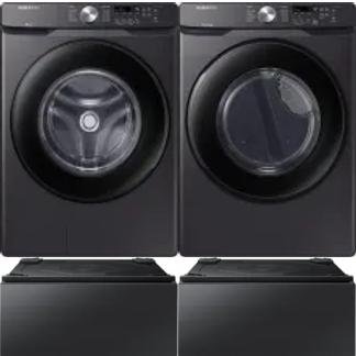 Side by Side Washer & Dryer Set on Pedestals