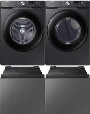 Side by Side Washer & Dryer Set on Pedestals