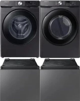 Side by Side Washer & Dryer Set on Pedestals