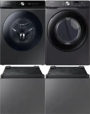 Side by Side Washer & Dryer Set on Pedestals