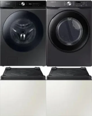 Side by Side Washer & Dryer Set on Pedestals