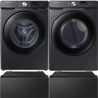 Side by Side Washer & Dryer Set on Pedestals