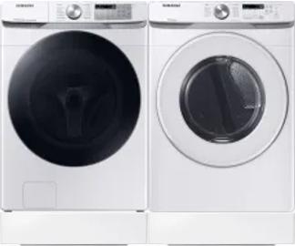 Side by Side Washer & Dryer Set on Risers