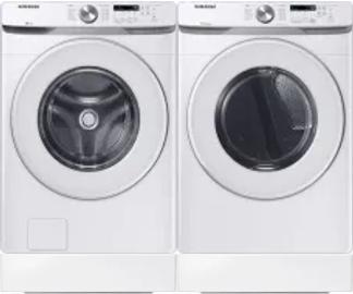 Side by Side Washer & Dryer Set on Risers