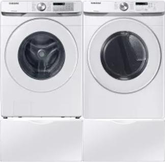 Side by Side Washer & Dryer Set on Pedestals