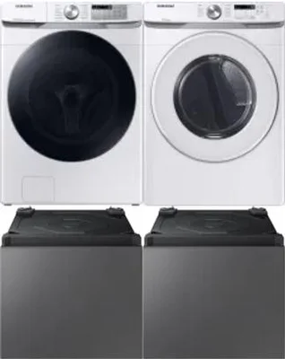 Side by Side Washer & Dryer Set on Pedestals