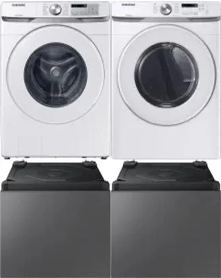Side by Side Washer & Dryer Set on Pedestals