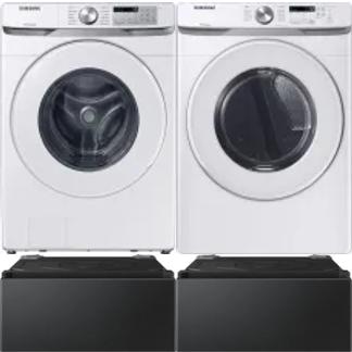 Side by Side Washer & Dryer Set on Pedestals