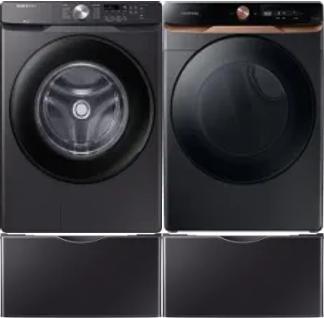 Side by Side Washer & Dryer Set on Pedestals