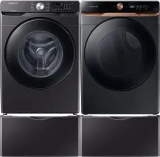 Side by Side Washer & Dryer Set on Pedestals