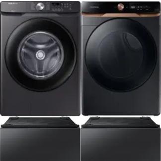 Side by Side Washer & Dryer Set on Pedestals