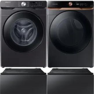 Side by Side Washer & Dryer Set on Pedestals