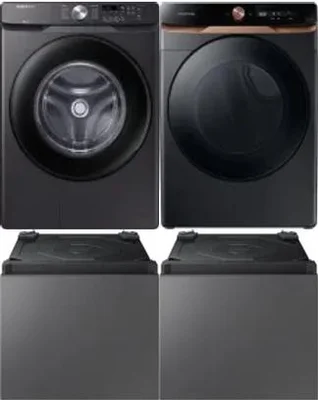 Side by Side Washer & Dryer Set on Pedestals