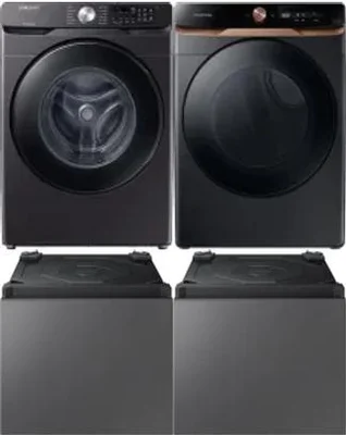 Side by Side Washer & Dryer Set on Pedestals