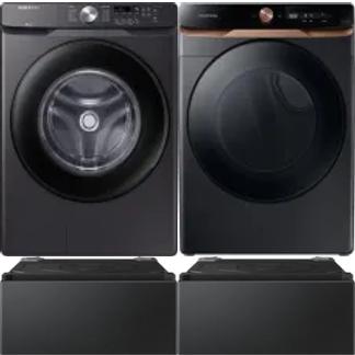 Side by Side Washer & Dryer Set on Pedestals