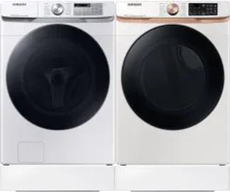 Side by Side Washer & Dryer Set on Risers