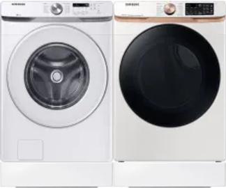 Side by Side Washer & Dryer Set on Risers