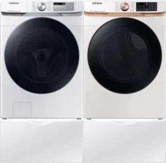 Side by Side Washer & Dryer Set on Pedestals