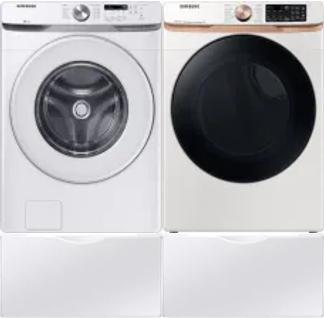 Side by Side Washer & Dryer Set on Pedestals