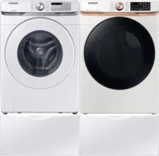 Side by Side Washer & Dryer Set on Pedestals