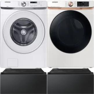 Side by Side Washer & Dryer Set on Pedestals