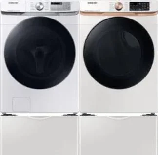 Side by Side Washer & Dryer Set on Pedestals