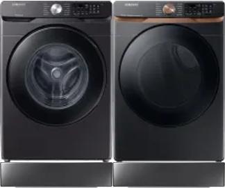 Side by Side Washer & Dryer Set on Risers