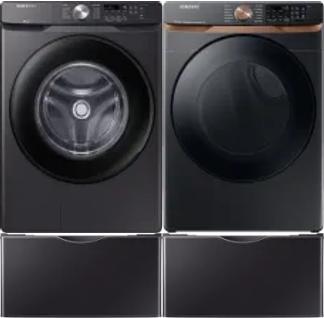 Side by Side Washer & Dryer Set on Pedestals