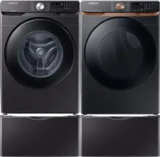 Side by Side Washer & Dryer Set on Pedestals