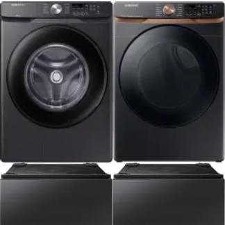 Side by Side Washer & Dryer Set on Pedestals