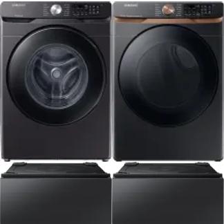 Side by Side Washer & Dryer Set on Pedestals