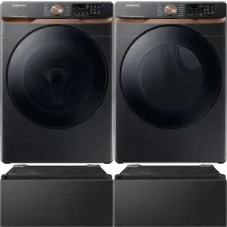 Side by Side Washer & Dryer Set on Pedestals