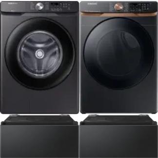 Side by Side Washer & Dryer Set on Pedestals