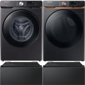 Side by Side Washer & Dryer Set on Pedestals
