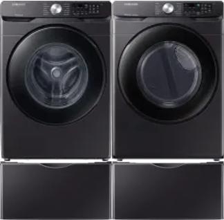 Side by Side Washer & Dryer Set on Pedestals