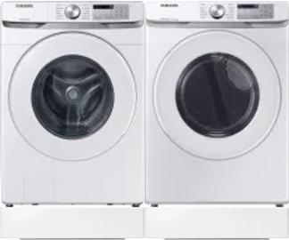 Side by Side Washer & Dryer Set on Risers