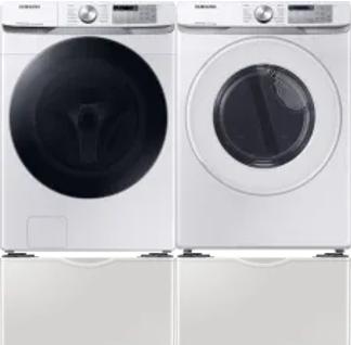 Side by Side Washer & Dryer Set on Pedestals