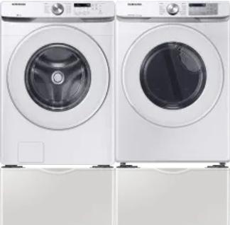 Side by Side Washer & Dryer Set on Pedestals