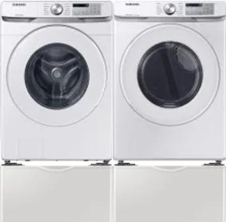 Side by Side Washer & Dryer Set on Pedestals