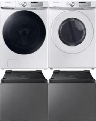 Side by Side Washer & Dryer Set on Pedestals