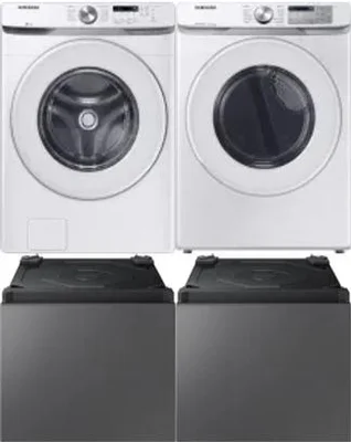 Side by Side Washer & Dryer Set on Pedestals